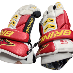 Used Brine MESSIAH CALVERT HALL Lacrosse Gloves Mens White 13" 11849-S000019541