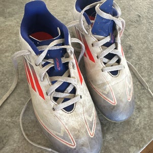 White Kids 2 1/5 Adidas F50 Adizero TRX Cleats (Used)