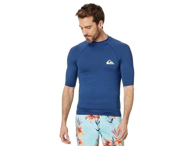 Quiksilver Everyday UPF50 Swimwear Men's L Monaco Blue Stretch Rash Guard PLW261