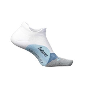 Feetures Elite Light Cushion Men's Medium White Sky Blue No Show Tab Socks PLW93