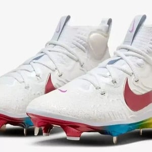 Nike Alpha Huarache NXT Baseball Cleats DJ6517-106 Men's Sz 7 White Rainbow New