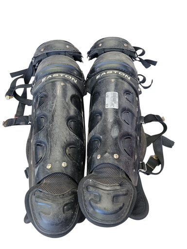 Used Easton ADULT SHIN GUARDS Catchers Leg Guards Black Adult 11708-S000176464