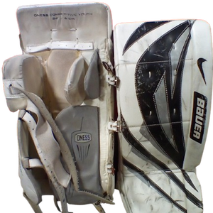 Used Bauer Goalie Leg Pads Junior White 24" 11472-s000125499
