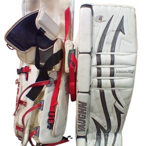 Used Vaughn Velocity Goalie Leg Pads Senior White 36" 11472-s000133058
