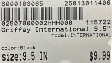Used International Bb Sb Glove T-ball Black 9 1 2" 11406-s000103065