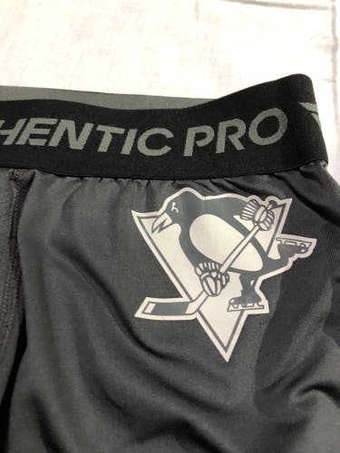 Pro Stock Pittsburgh Penguins Hockey Fanatics Authentic Pro Compression Base Layer Pants XL