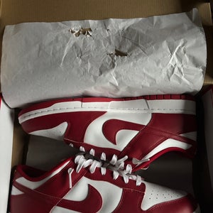 Red Unisex Adult Size M 12.5 (W 13.5) Nike Dunk Low Shoes (New)