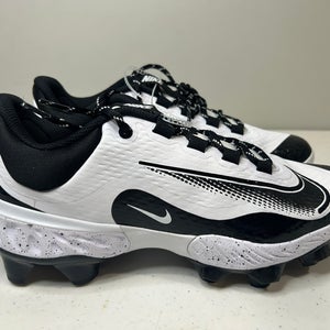 Size 8.5 Men’s Nike Alpha Huarache Elite 4 Low MCS Baseball Cleats Black White