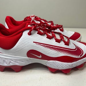 Size 9.5  Men’s Nike Alpha Huarache Elite 4 Low MCS Baseball Cleats Red White