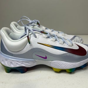 Size 13 Men’s Nike Alpha Huarache Elite 4 Low MCS Baseball Cleats Rainbow