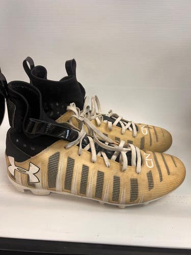 Used Under Armour Adult Fb Cleats Tan And Black Senior 11 11862-s000079438