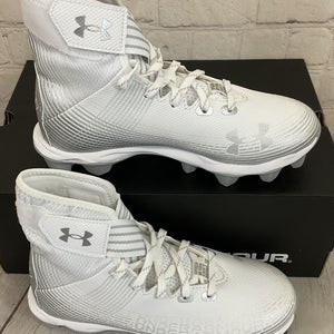 Under Armour 3023724-102 Highlight Franchise JR Football Cleat White Silver 3.5Y