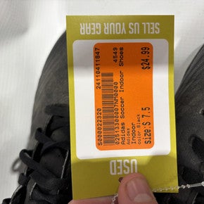 Used Adidas Soccer Indoor Shoes Black Senior 7.5 11847-S000022320