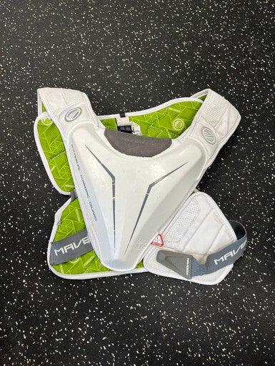 Used Maverik EKG Lacrosse Shoulder Pads White MD 11849-S000025890