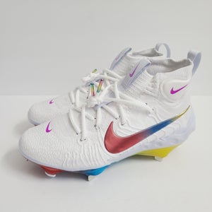 Nike Alpha Huarache NXT Rainbow Baseball Cleats DJ6517-106 Size 7.5 White