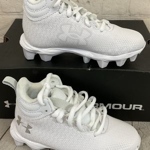 Under Armour 3026344-100 Spotlight Fran 3.0 JR RM Football Cleats White US 10K