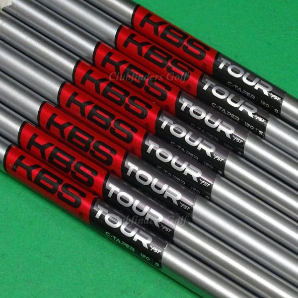 KBS Tour C-Taper 120 .355 Tapered Stiff Flex Pulled Steel Iron Shafts SET OF 8