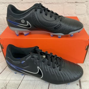 Nike DV4337-040 Legend 10 Academy FG/MG Soccer Cleats Black Chrome Blue US 4.5