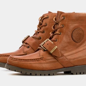 Polo Ralph Lauren Ranger 812857462002 Men's Brown Tumbled Leather Boots EF213