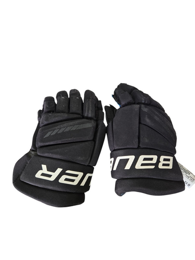 Used Bauer X GLOVES -THUMB HOLES- Junior Gloves Black 12" 11617-S000322150