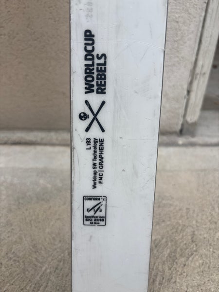 HEAD 193 cm Racing World Cup Rebels e-GS RD Skis With Bindings Max Din 20 (Used)