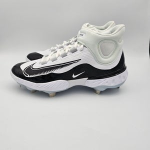 Nike Alpha Huarache Elite 4 Mid 'White Black Blue Tint' Baseball Cleats Size 8