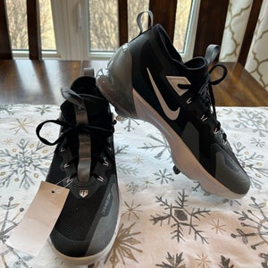 Black Men's Size M 8.5 (W 9.5) Adult Nike High Top Force Zoom Trout 9 Elite (New)