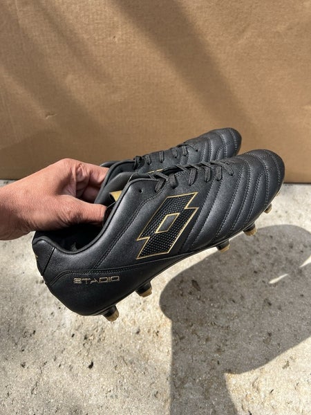 Lotto Stadio 705 FG Soccer Cleats Brand New Mens Size 12 Black/Gold