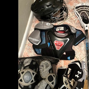 Lacrosse equipment set up! Meets NOCSAE standards
