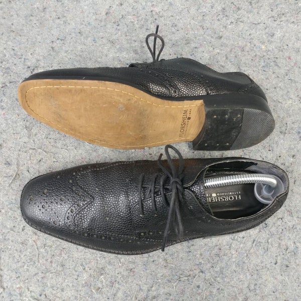 Florsheim Brogue Wingtip Oxfords Mens Size 8 Dress Shoes Black Leather Lace Up
