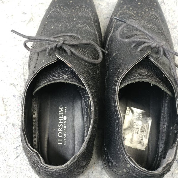 Florsheim Brogue Wingtip Oxfords Mens Size 8 Dress Shoes Black Leather Lace Up