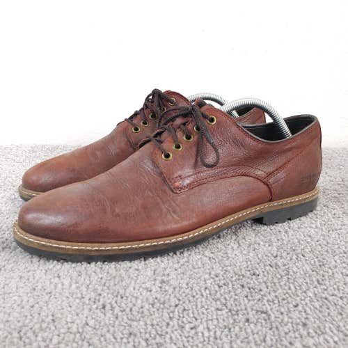 Cole Haan Nathan Plain Toe Mens 9.5 Shoes Brown Leather Oxford Lace Up C30634