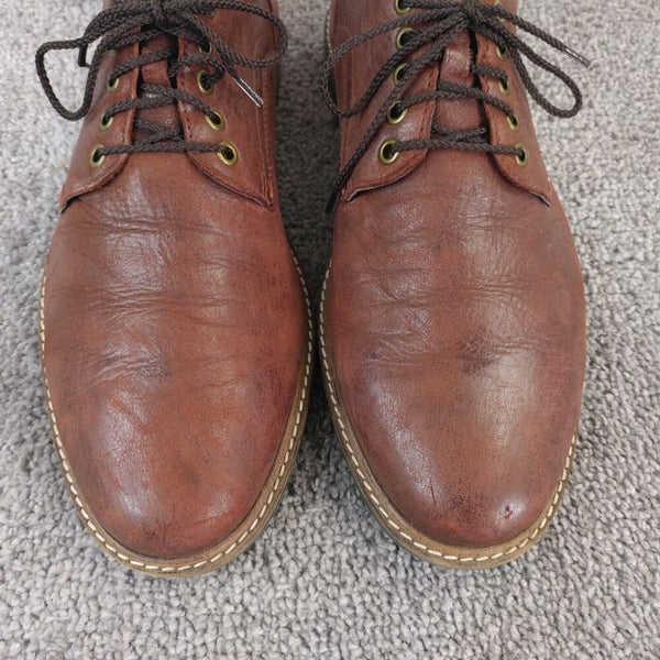 Cole Haan Nathan Plain Toe Mens 9.5 Shoes Brown Leather Oxford Lace Up C30634