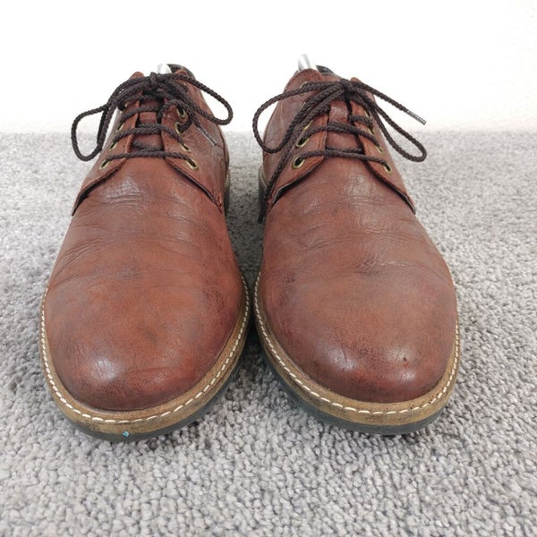 Cole Haan Nathan Plain Toe Mens 9.5 Shoes Brown Leather Oxford Lace Up C30634