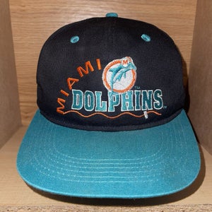 Vintage Miami Dolphins Spell Out NFL #1 Apparel String Back Fitted Rope Hat Rare