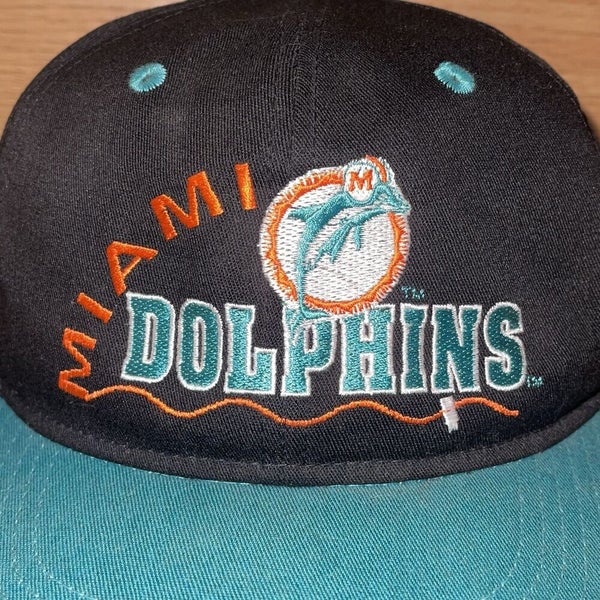 Vintage Miami Dolphins Spell Out NFL #1 Apparel String Back Fitted Rope Hat Rare