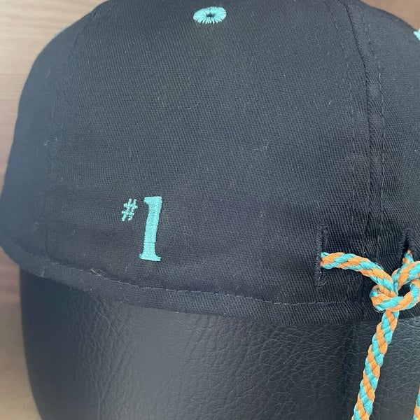 Vintage Miami Dolphins Spell Out NFL #1 Apparel String Back Fitted Rope Hat Rare
