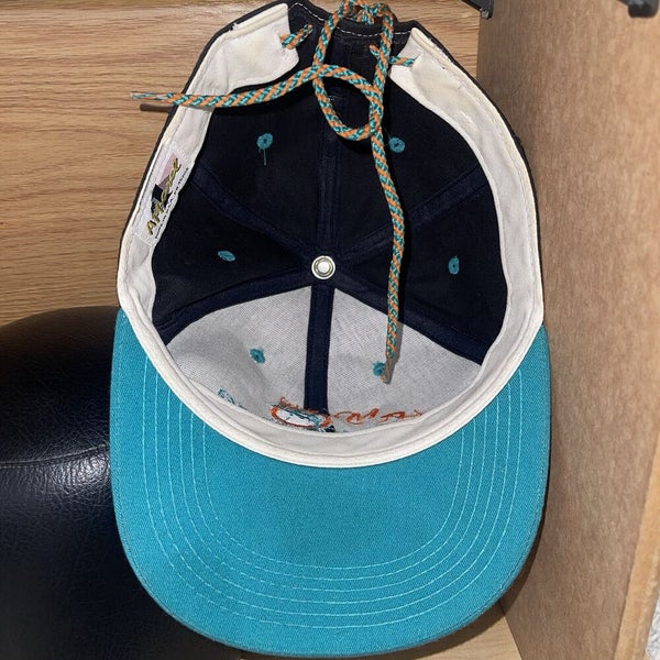Vintage Miami Dolphins Spell Out NFL #1 Apparel String Back Fitted Rope Hat Rare