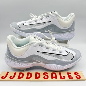 Nike Alpha Huarache Elite 4 Low Baseball Cleats White Wolf Grey FD2745-104 Men’s Sz 10
