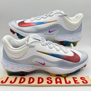 Nike Alpha Huarache Elite 4 Low MCS Baseball Cleats White FQ7724-106 Men’s Sz 13  New