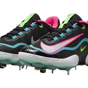 Size 7.5 - Nike Alpha Huarache Elite 4 Low Black Teal Pink DJ6521-002 Baseball