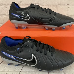 Nike DV4333-040 Legend 10 PRO FG Soccer Cleats Black Chrome Blue US 5 W 6.5