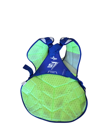 Used All-Star CPCC40PRO CHEST PROTECTOR Catchers Chest Protector Royal Blue Adult 11617-S000318403