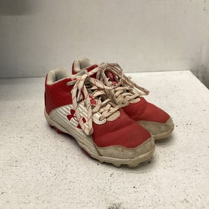 Used Under Armour BB/SB Cleats Red And White Junior 03 11443-S000192892
