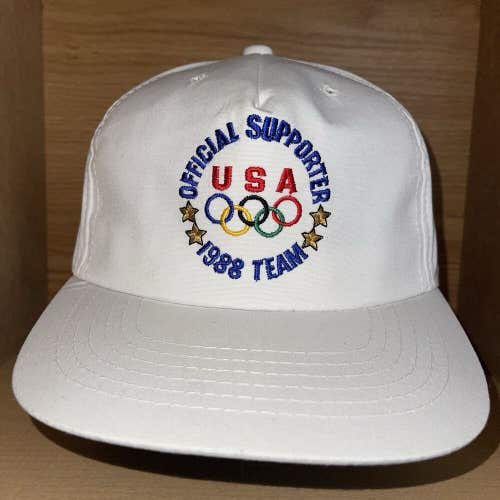 Vintage 1988 Team USA Olympics Supporter Strapback Hat 80s Cap Drew Pearson