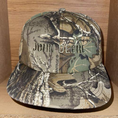 Vintage 80s John Deere Camouflage Snapback Hat Cap ***BROKEN SNAPBACK***