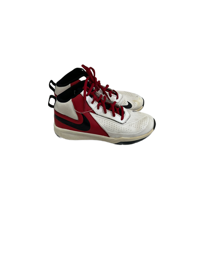 Used Nike Team Hustle Jr 3 Red and White Basketball Shoes 11692-S000133387