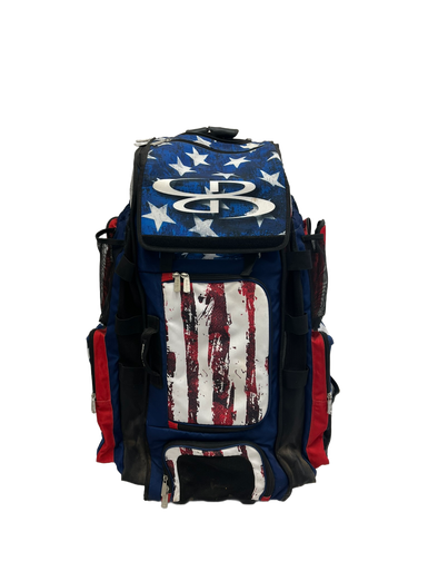 Used BoomBah USA Red, White and Blue Players Wheeled Bag *BROKE HANDLE* 11692-S000133406
