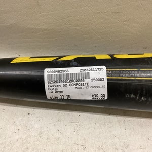 Used Easton S2 COMPOSITE BB/SB High School -3 Bat 33" 11725-S000482908