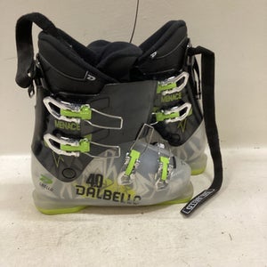 Used Dalbello MENACE 40 Boys DH Ski Boot Green 255 MP - M07.5 - W08.5 11725-S000480132